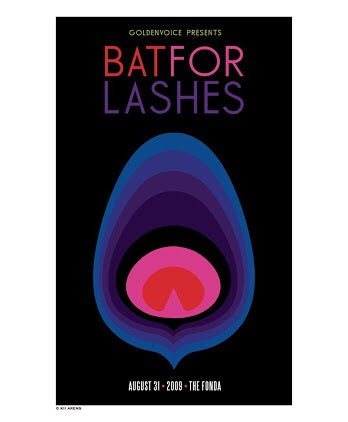 Bat For Lashes - The Fonda (Lithograph • day-glo pink) ENMARCADO