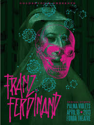 Franz Ferdinand - Fonda Theatre (Fluorescent Lithograph) ENMARCADO